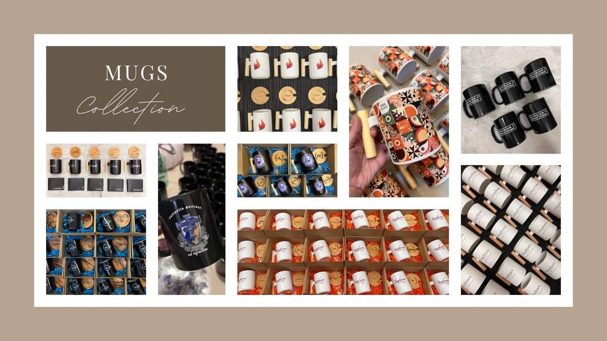 Custom printed and engraved mugs collection by Gift Emporium