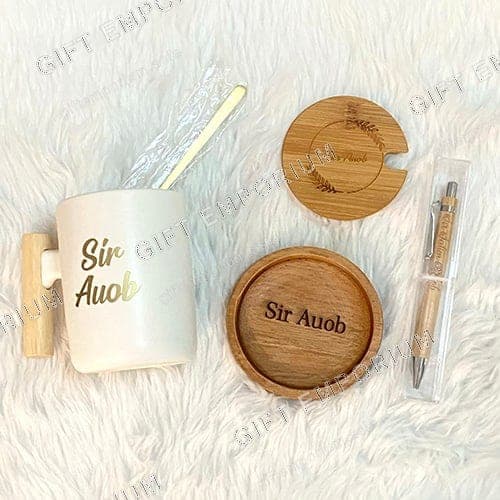 Nordic Mug Set with Coaster and Bamboo Pen