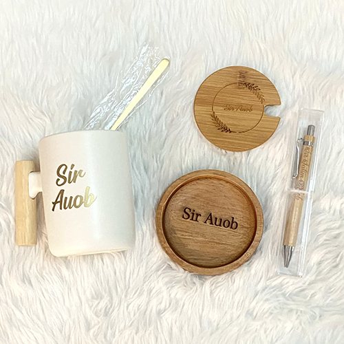 Nordic Mug Set with Coaster and Bamboo Pen
